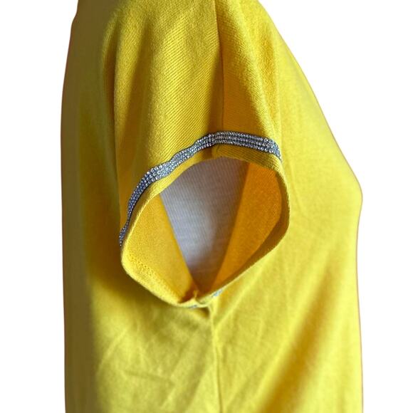 Womens Top Size Large Yellow Twee Professional Western Retro Office Indie Bold - Picture 4 of 7